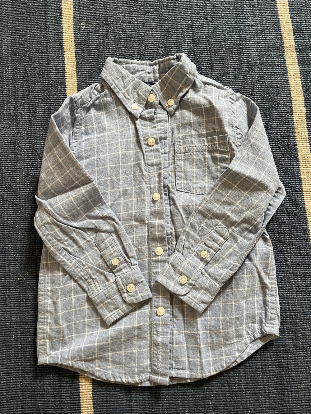 Janie and Jack blue and white flannel
